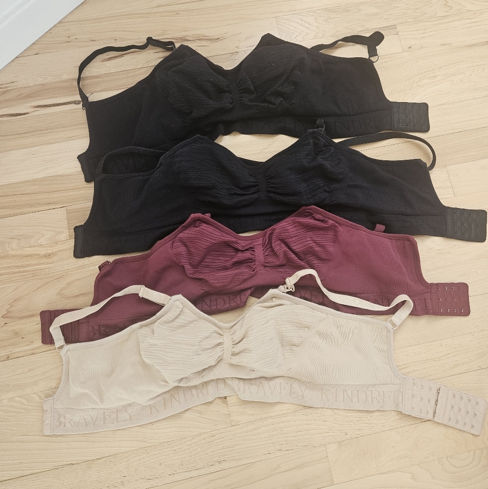 Kindred Bravely pumping Nursing Bra Set - Black, Burgundy, and Cream